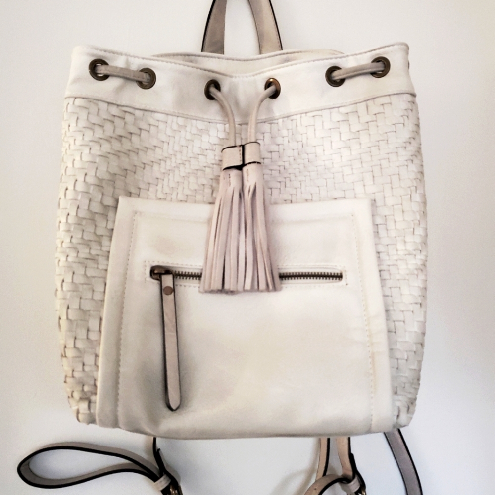 Leather/Suede Moda Luxe Backpack or Purse  Soft Beige Color